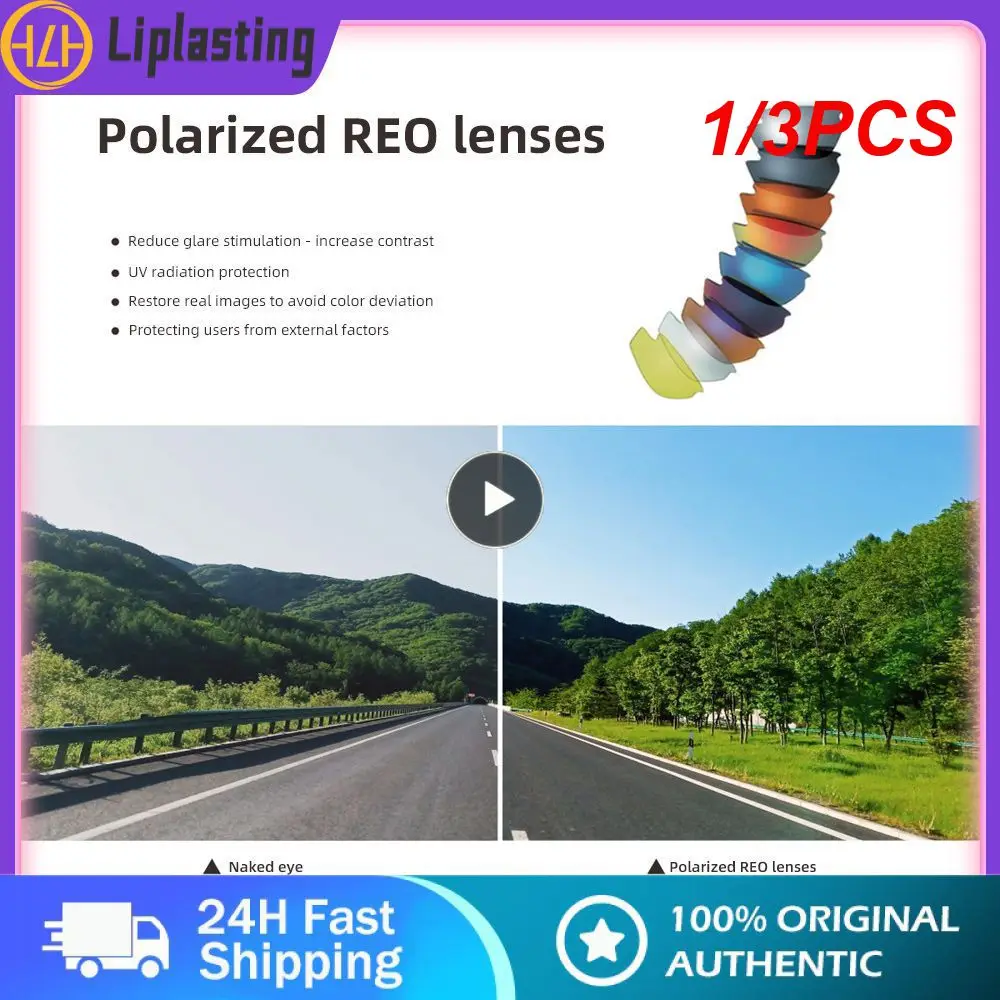 

1/3PCS Outdoor Riding Glasses Color Changing Film Transparent Sunglasses Unisex Windproof Polarized Cycling Eyewear