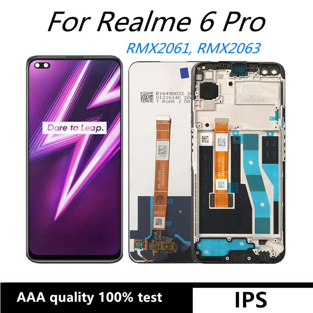 

6.6inch For Realme 6 Pro RMX2061, RMX2063 LCD Display Touch Panel Digitizer Screen Replacement Parts