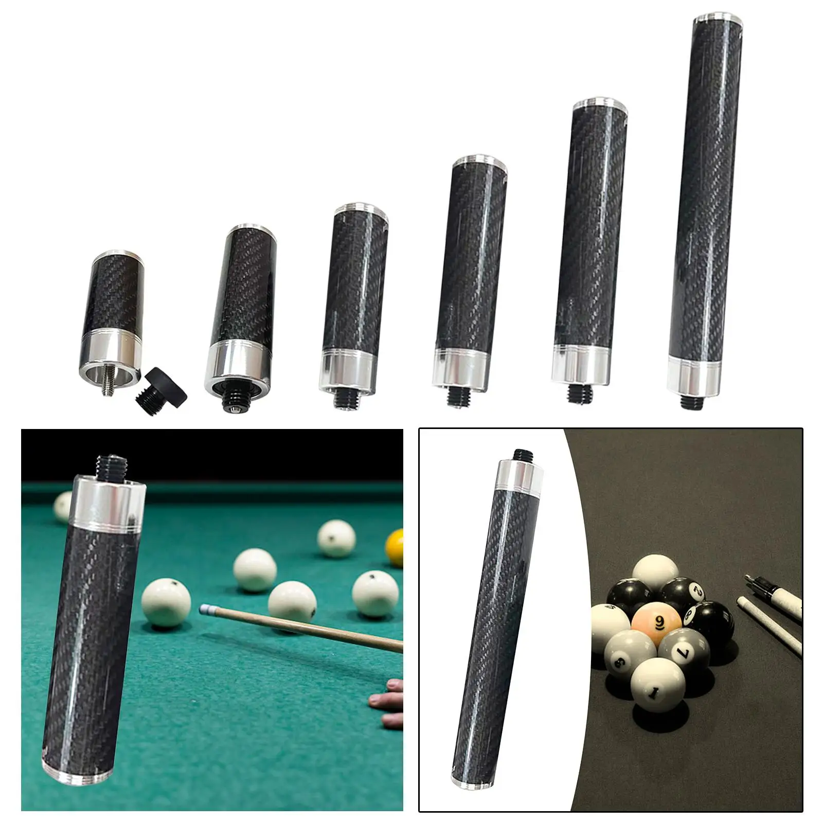 

Billiards Pool Cue Extension Lovers Cue Butt End Lengthener Cue End Extender