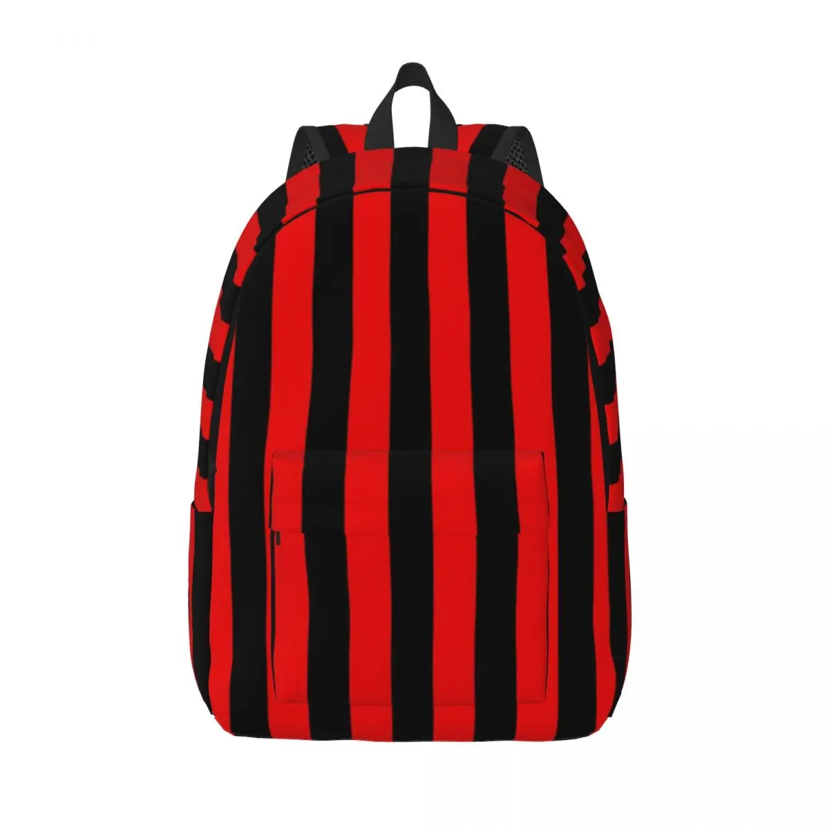 

Striped Print Backpack Boy Girl Black and Red Big Backpacks Polyester Casual High School Bags Daily Designer Rucksack