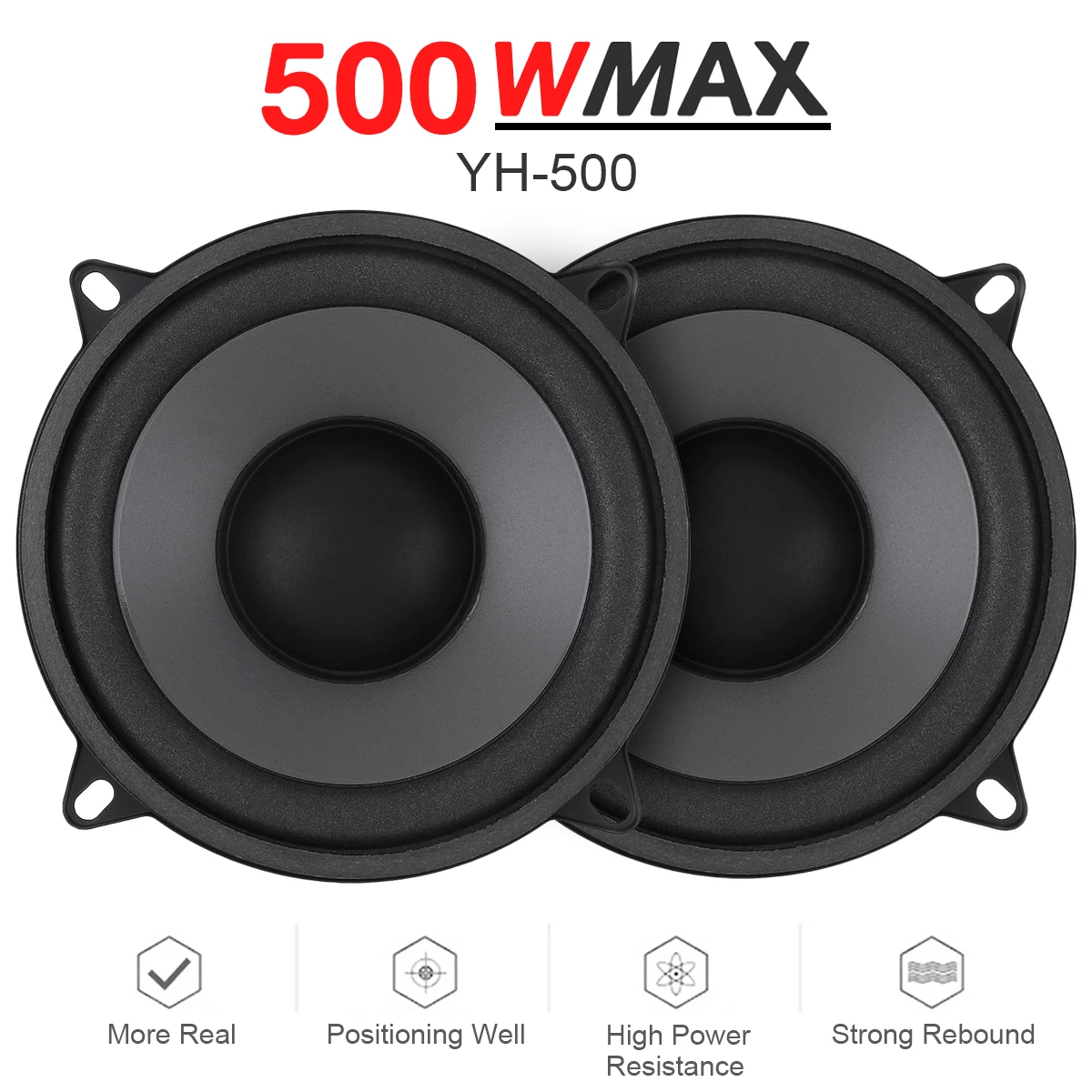 

1PC 5 Inch 2-Way 500W Car HiFi Coaxial Speaker Vehicle Door Auto Audio Music Stereo Subwoofer Full Range Frequency Speakers