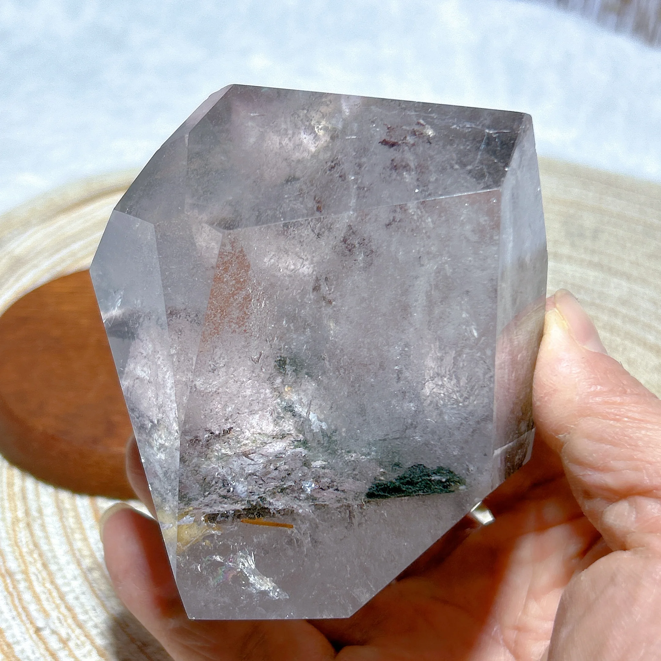 Исцеляющие натуральные кристаллы радужный прозрачный садовый кварц большой