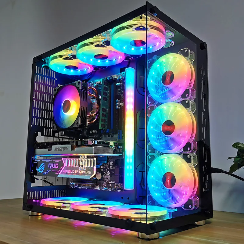 

120mm Case Fan Cooler PC Air Cooling Fans 6PIN RGB Radiator 12V Mute Computer Ventilador ARGB Aura Sync