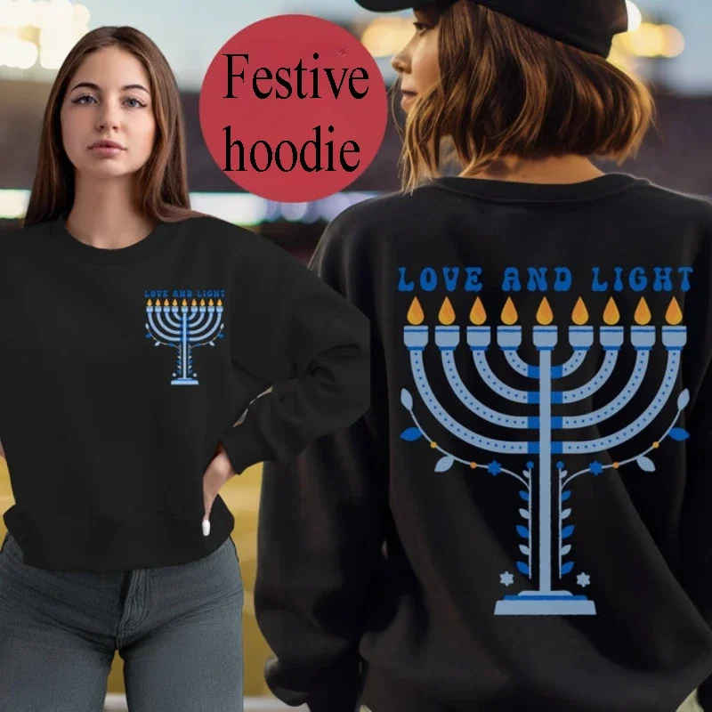 Толстовка Chanuka с круглым вырезом модная одинаковая теплая толстовка для семьи