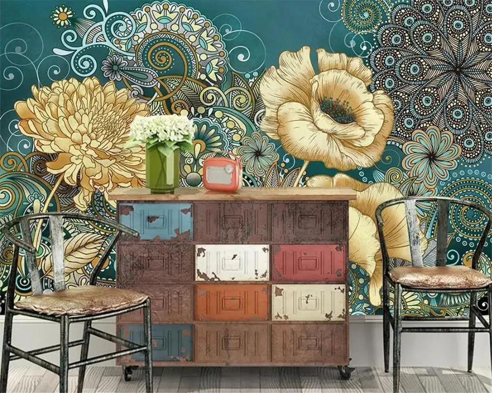 3D Самоклеящиеся обои ручной росписи винтажные Декоративные Шелковые