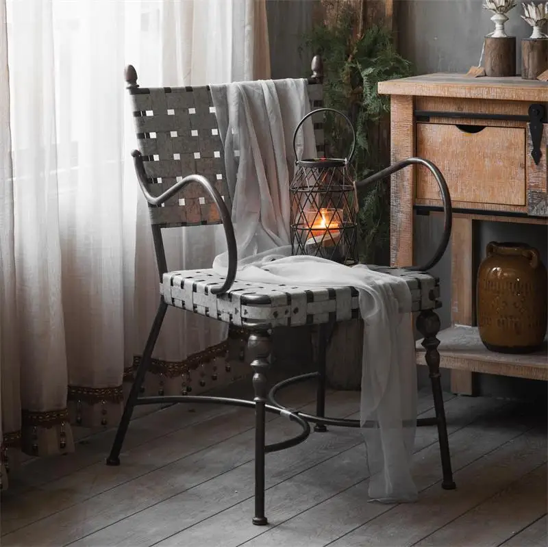 

Minhui Indoor/Outdoor Furniture Rattan and Iron Chair Garden Leisure Arm Chair