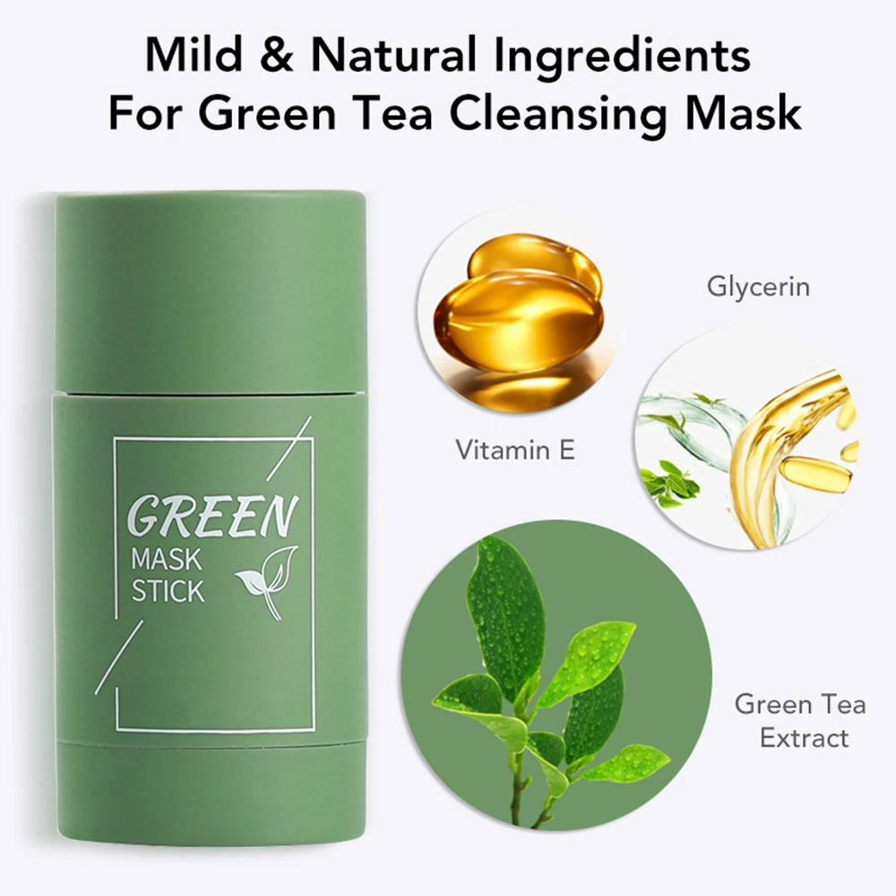 

1/2/3/5p Green Tea Cleansing Solid Mask Purifying Clay Stick Mask Oil Control Skin Care Anti Acne Remove Blackhead Mud Mask