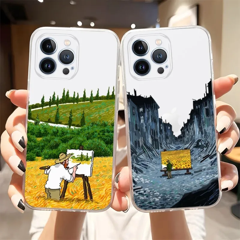 

Чехол для телефона с изображением Ван Гога, хит продаж 2023, прозрачный чехол для Iphone 14Pro 11 12 14 Pro Max Mini 6 6s 7 8 Plus X XR XS SE2020