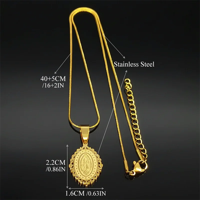 Католическое ожерелье Девы Марии для мужчин и женщин из нержавеющей стали