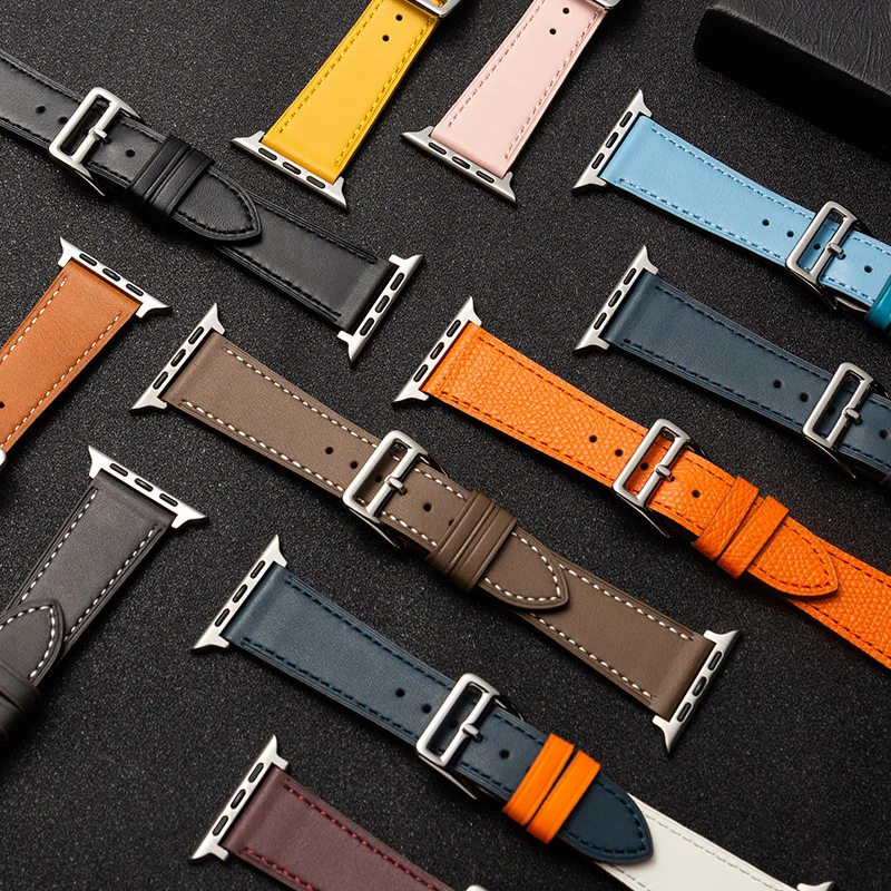 Leather strap For Apple watch band 44mm 45mm ultra 49mm 41mm 40mm Accessories wristband correa bracelet iWatch series 8 7 SE 6 5