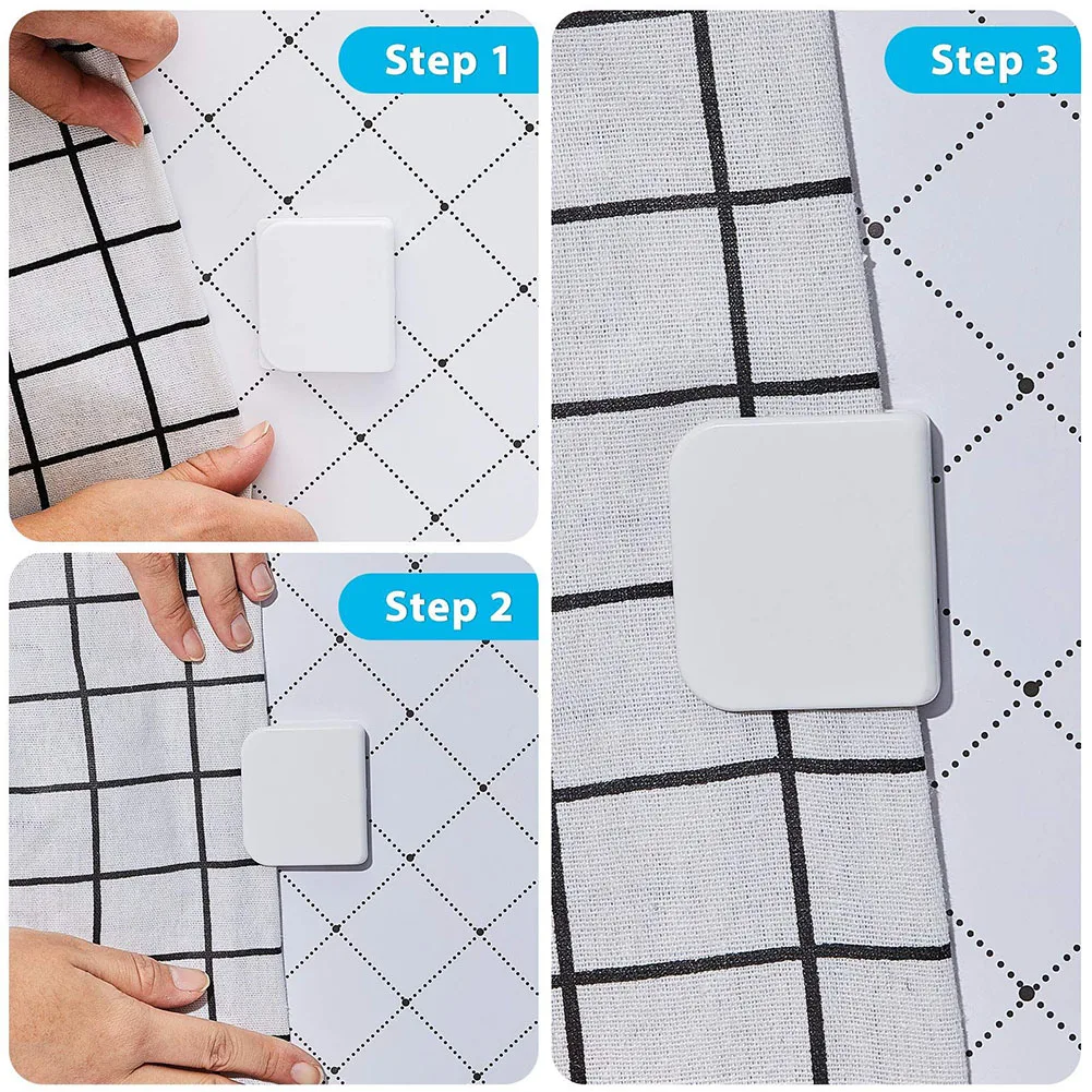 

2/4 Pcs Shower Curtain Clips Shower Accessories Bathroom Self Adhesive Fixed Clamps Bathroom Tools Plastic Curtain Fixing Clip