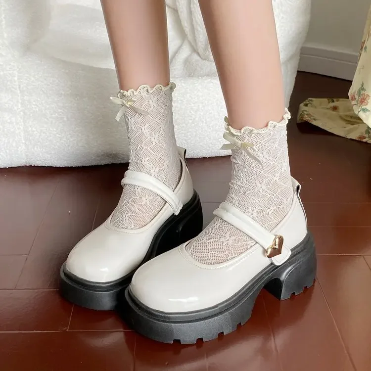 Женские винтажные Туфли Мэри Джейн черные туфли на массивной платформе короткие