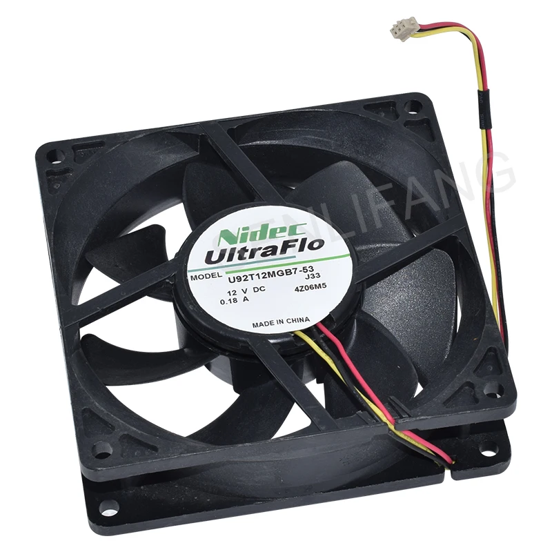 Оригинальный для NIDEC 9 см U92T12MGB7-53 9225 DC12V 0.18A три провода квадратный Вентилятор