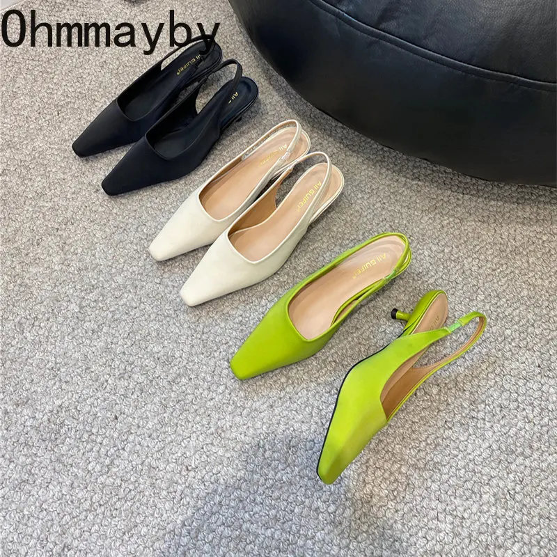 

Женские босоножки без застежки, элегантные сандалии-гладиаторы с острым носком, высокие босоножки, лето 2023