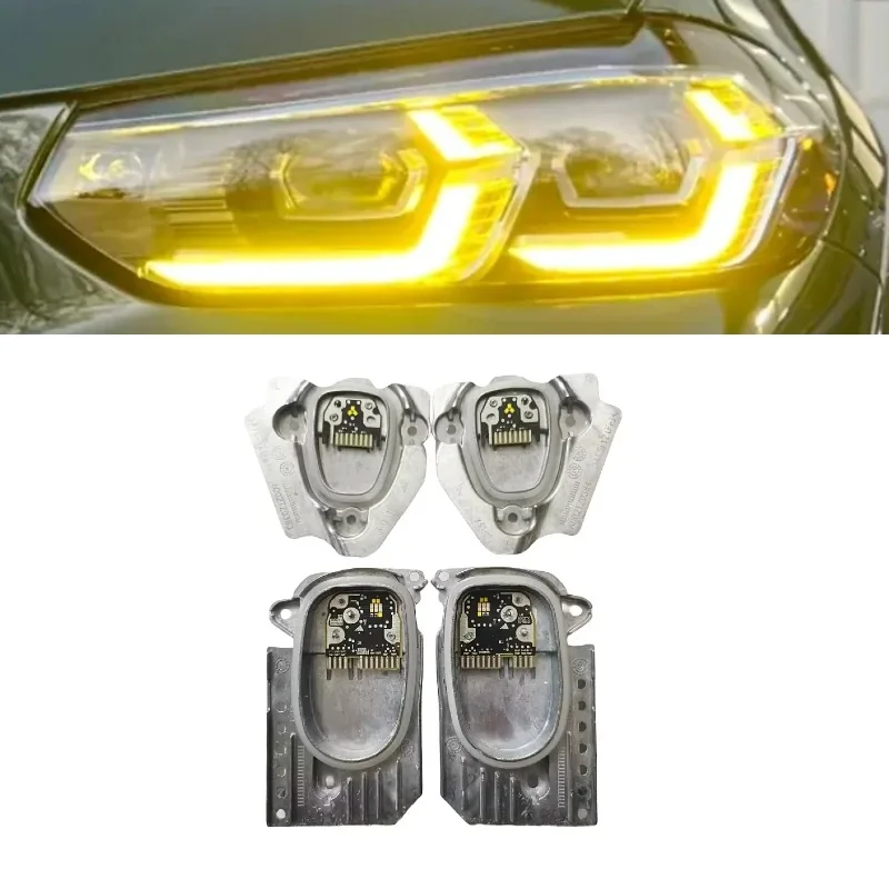 

Желтый светодиодный модуль дневных ходовых огней для BMW X3 X3M G01 X4 X4M G02 F97 F98 LCI Желтые адаптивные фары DRL 2022 2023