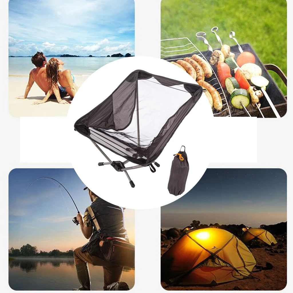 

Camping Chairs Ultralight Portable Compact Folding Beach Chairs with Carry Bag for Outdoor Camping, Backpacking, Hiking