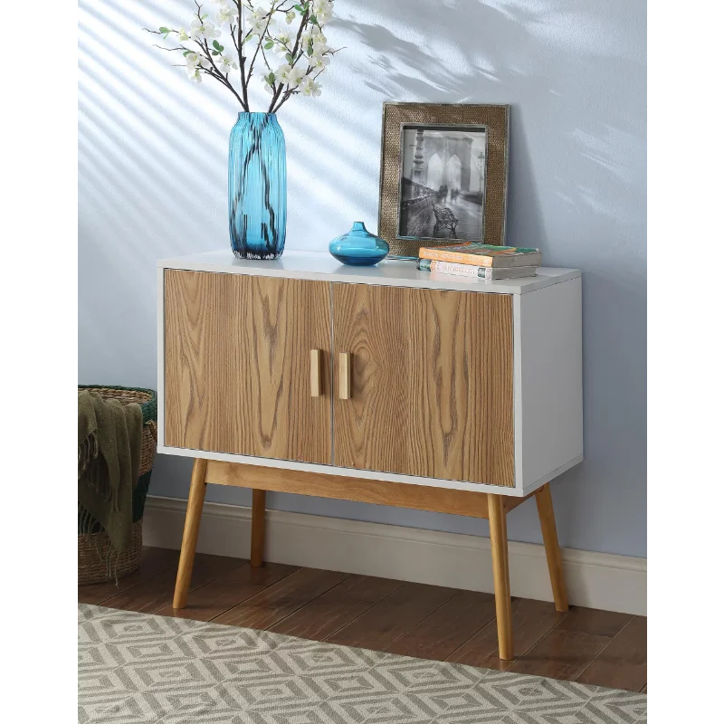 

Oslo Storage Console, White and Woodgrain