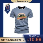 Футболка мужская из 100% хлопка AIOPESON, с принтом, в стиле хип-хоп, приталенная, с круглым вырезом, летняя