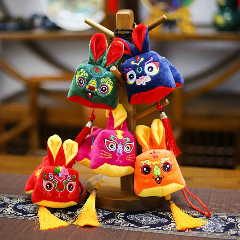 

Chinese Zodiac Fortune Rabbit Mascot Cute Bunny Home Decor Stuffed Toy Creative Christmas New Year Gift For Children