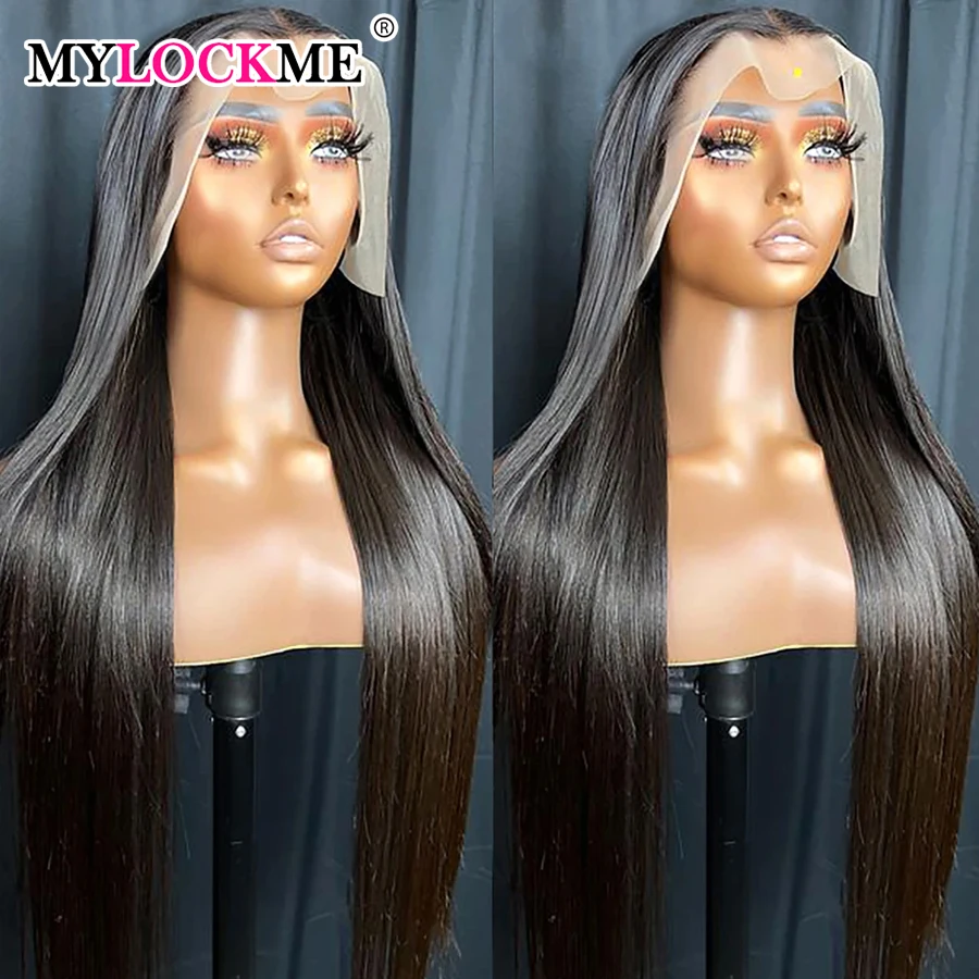 

Парики из натуральных прямых человеческих волос, 34/32 дюйма, 180%, 13x4, 13x6