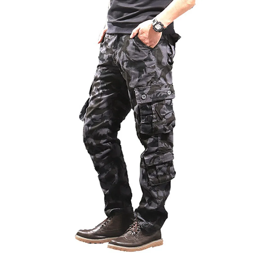 Camouflage Tactical Pants Outdoor Casual Military Overalls Men's Pants Loose Casual Pants Large Size Straight Men's Sports Pants
