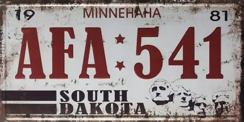 

South Dakota License Plate vintage Aluminum Novelty Car Decor License Plates 12"x6" Front of Car Decorative Retro Rusty