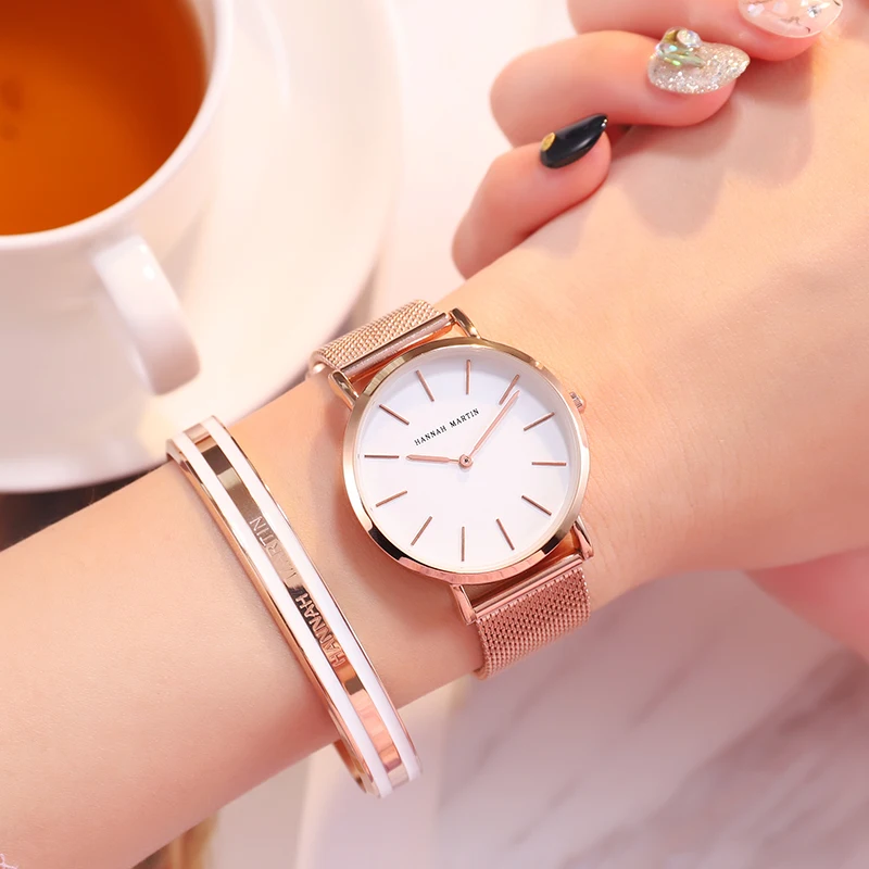 

Japanese movement woven mesh belt waterproof quartz watch women's watch 36mm simple belt bracelet ladies watch