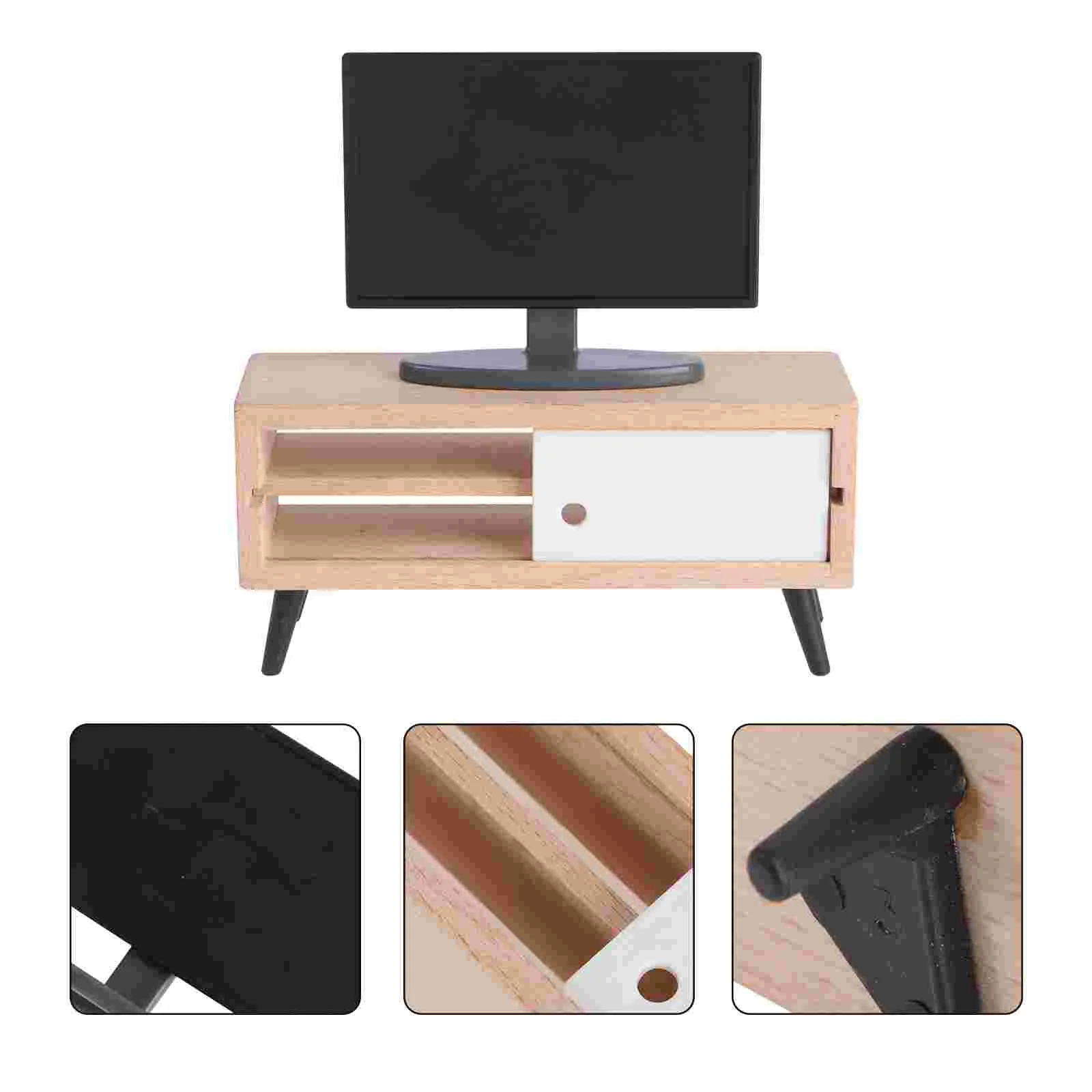 

Tvmini мебель, миниатюрный модельный шкаф, игрушка Toyshouse, ролевые игры, Декор, подставка, набор аксессуаров для телевизора, компьютера, аксессуа...