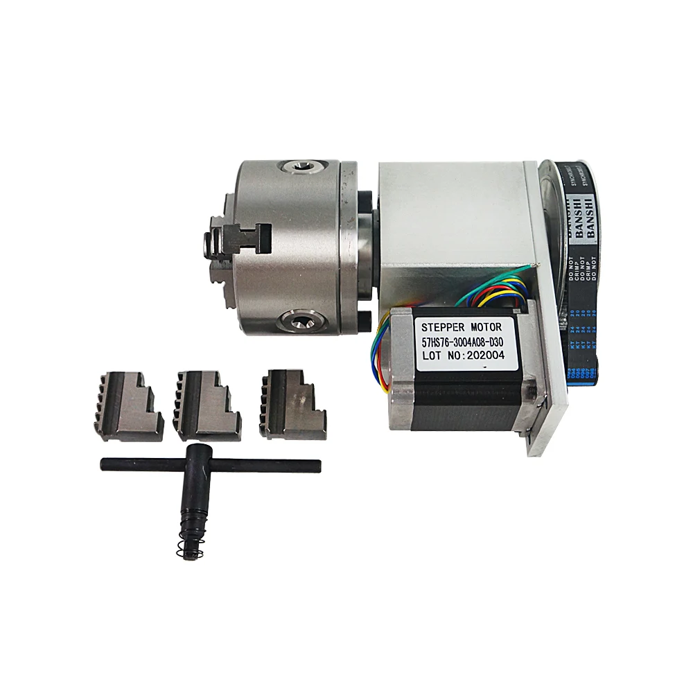 

Hollow Shaft Rotary Axis K5M-6-100 100mm 3 Jaw 4 Jaws Chuck CNC 4th Axis A Aixs Dividing Head for Cnc Router Cnc Miiling Machine