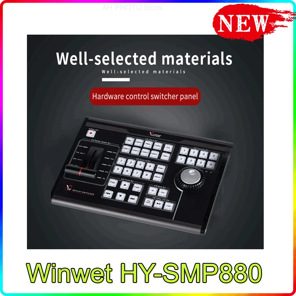 

Winwet HY-SMP880 Mini Control Panel of Vmix Slow Motion Switcher Real Time Live broadcast Playback Systems repaly Keyboard