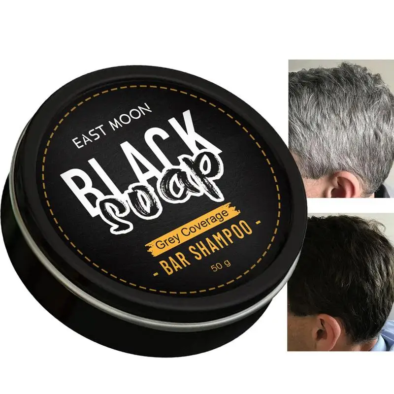 

50g Shampoo Bar Soap Cover Bar Soap For Gray Hair For Men Hair Darkening Compressed Gray Hair Coverage Repair Gray Reverse Bar