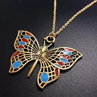 2021fashion butterfly pendant necklace monarch butterfly flower butterfly insect jewelry for women gifts