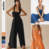 2022cross border european and american fashion new sleeveless tube top womens commuting wear sexy vest jumpsuit loose wide leg