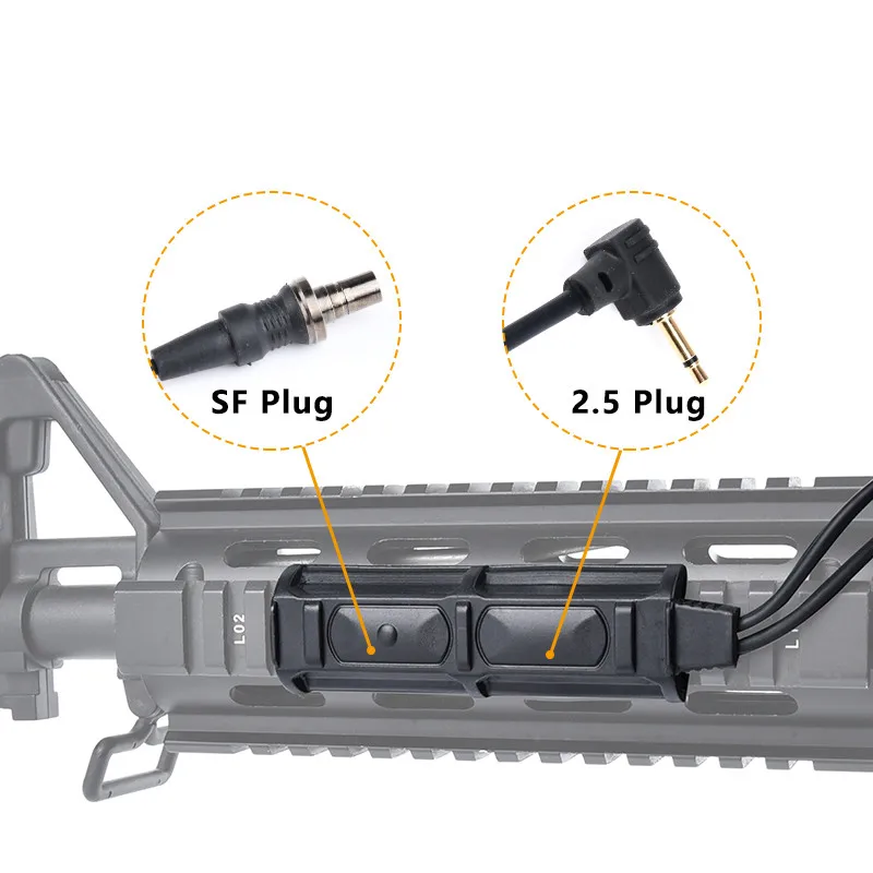 Удаленный двойной переключатель давления SF plug 2 5 мм для PEQ DBAL NGAL M300M600 тактический