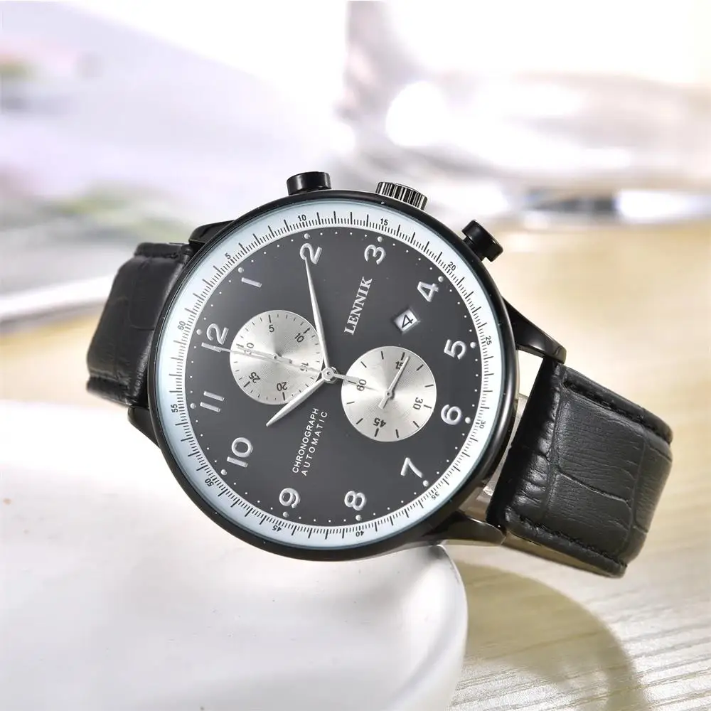 

Amazing Original Brand Men Watches Luxury Automatic Date All Works Leather Strap Quartz Hot Selling AAA Clocks Cost Effective