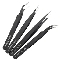 1 pc eyelash stainless steel black tweezer 3d volume lash tweezer high precision anti static tweezers eyelash extension tools