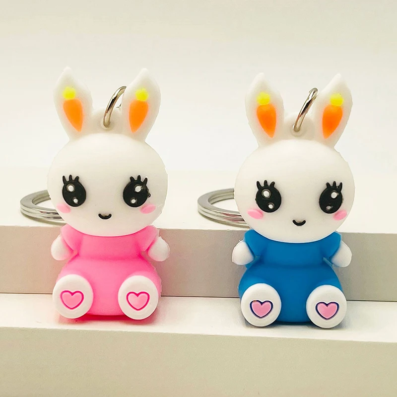 

2023 Creative Cartoon Rabbit Keychain Doll Bag Decors Hanging Toys Gifts Car Keychain Children Gifts