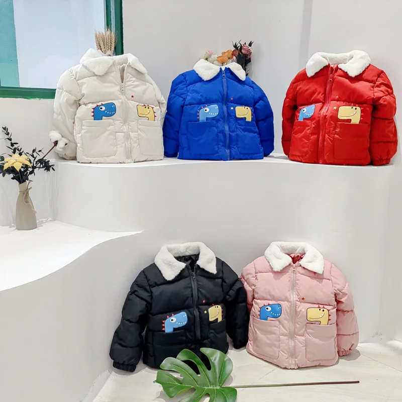 

Winter baby jacket Girls Cotton Coat Thick Warm Hooded Down Jacket Fashion Children's Outerwear Clothing Cartoon Jacket For Boy