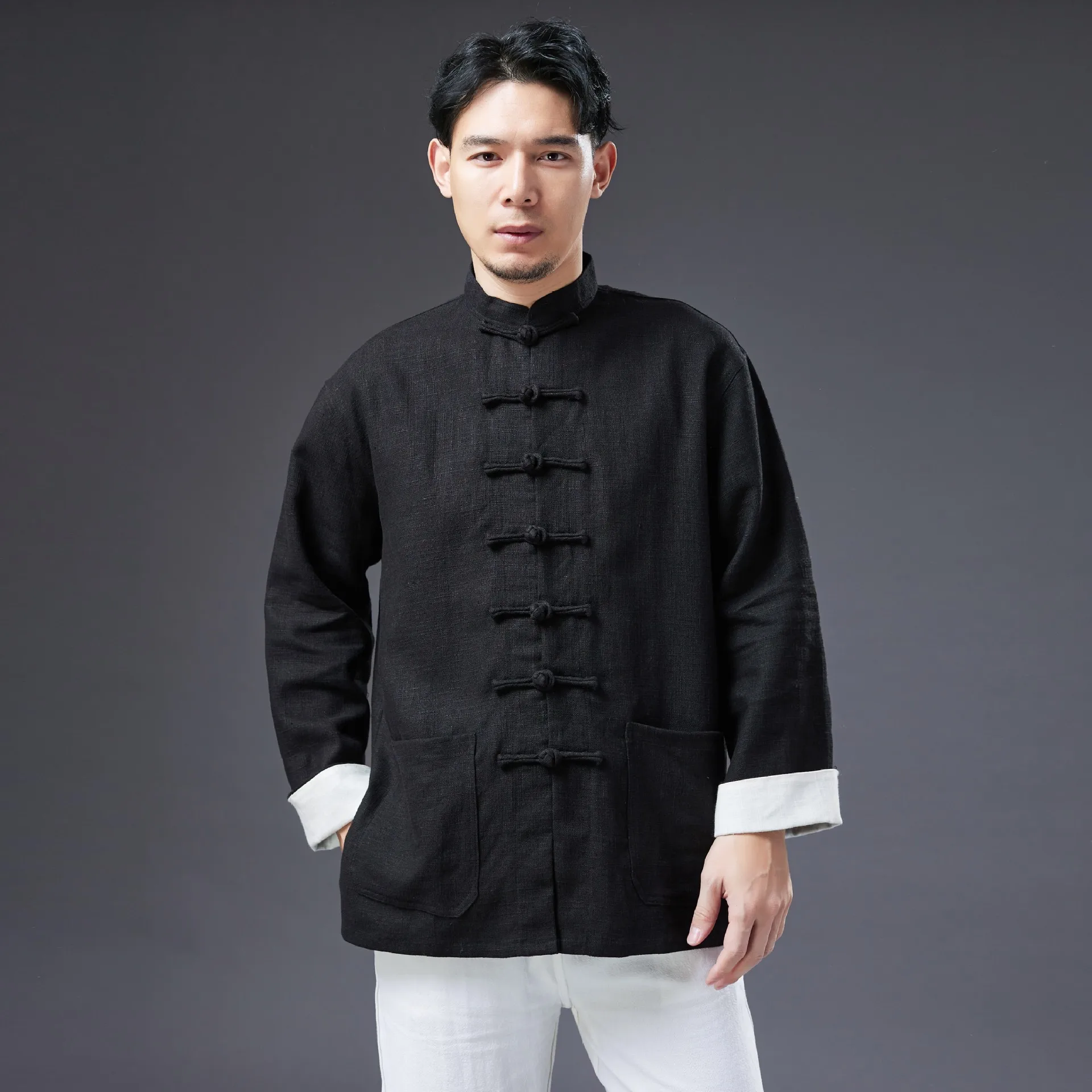 Mattswag Men Brand New Chinese Style Long Sleeve Shirts Spring Autumn Linen Breathable Men's Clothing Casual Fashion Sport Shirt