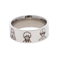 my hero academia couple rings for teens stainless steel ring jewelry anime women men womens accessories fashion japanese
