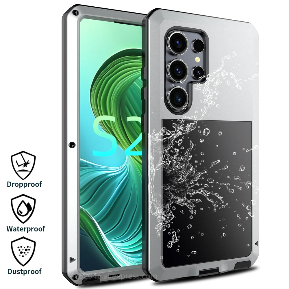 Трехзащитный металлический чехол для Samsung Galaxy S25 Ultra S24 S23 S22 S21 S20 S10 Plus Note 20