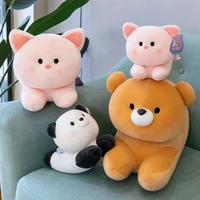 the new kawaii fluffy cartoon color matching stereo full panda doll cat plush toy child small ragdoll girl gift cat pillow