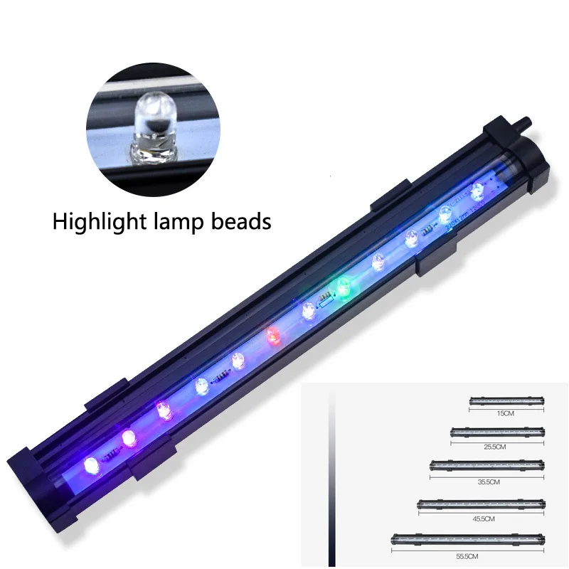 Светодиодный Воздушный Пузырьковый Светильник Для Аквариума Меняющий Цвет