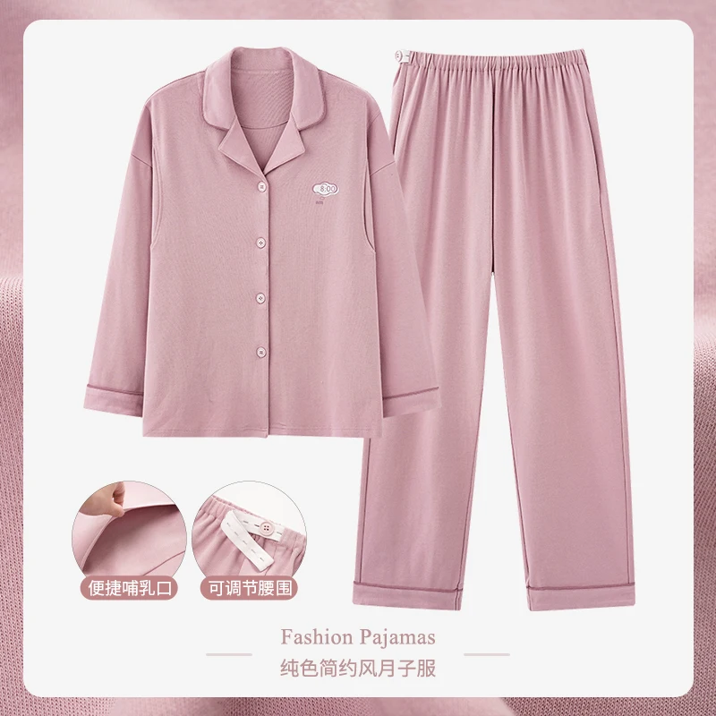 Confinement Clothing Summer Thin Postpartum Materni Pajamas Women Spring and Autumn Pregnancy Plus size Nursing H...