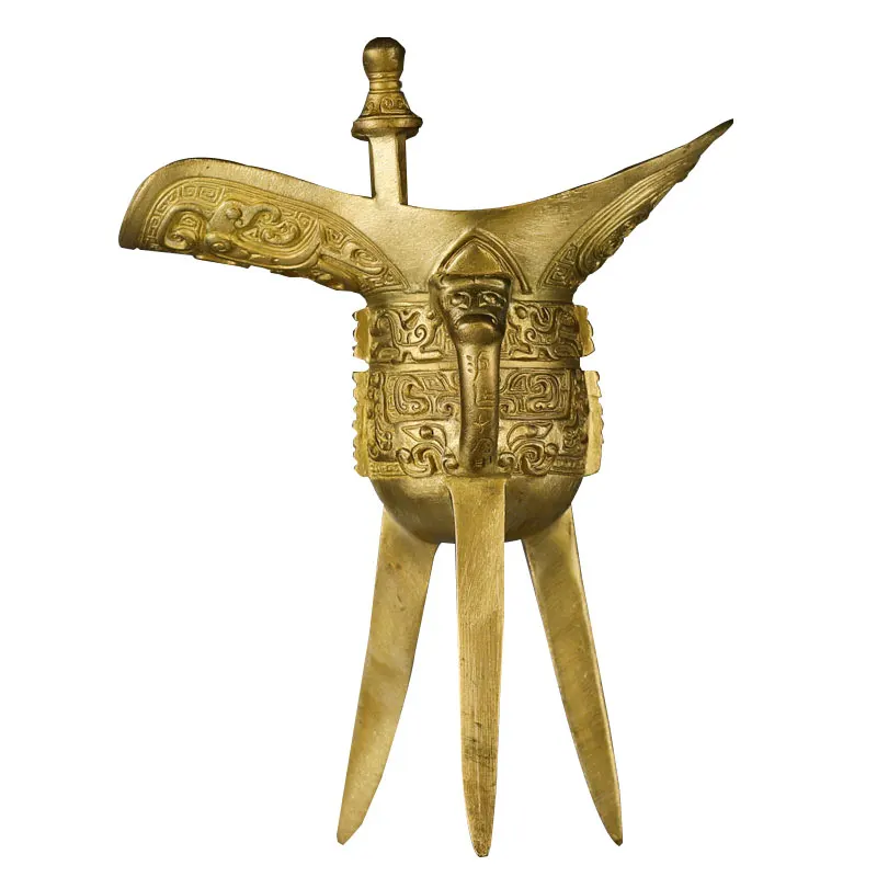 

Bronze Jue-Shaped Cup Decoration Beast Face Emperor Wine Bottle Pure Copper Wine Glass Hotel Ornament Creative High-End Gift