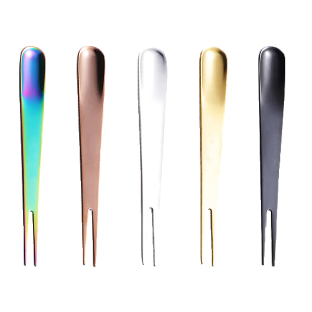 

5 Stainless Steel Fruit Forks Mini 2 Pong Forks for Salad Dessert