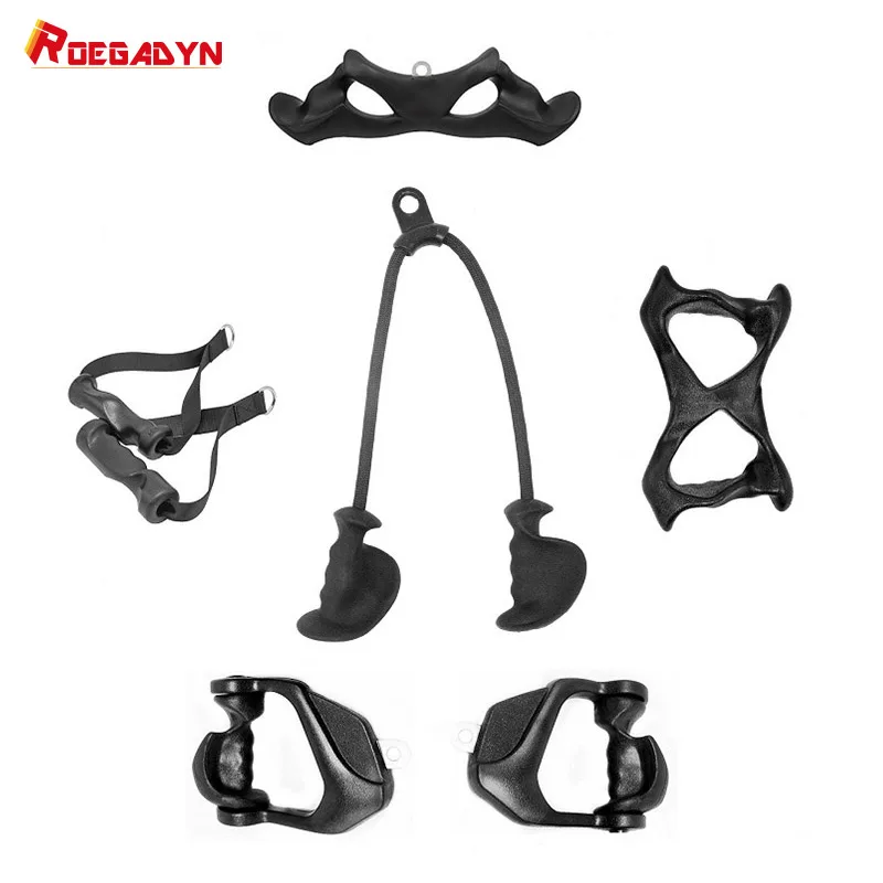 

Fitness Biceps Triceps Rope Gym Lat Pull Down Bar Handles Pulley Cable Machine Attachment Rowing Bar Back Muscle Training Handle