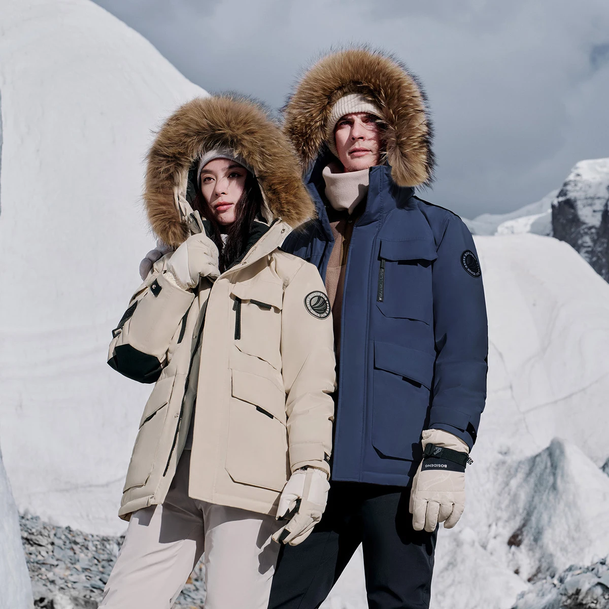 Женская зимняя ветрозащитная куртка Bosideng