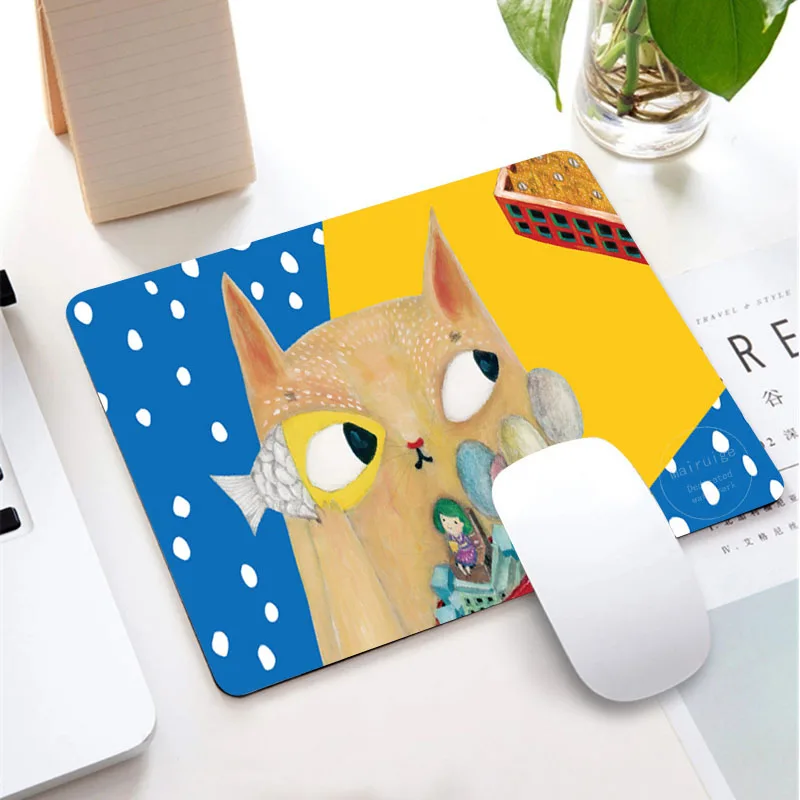 

Kawaii Kitty Mouse Pad Gaming Accessories Notebook Genshin Impact Cute Placemat Keyboard Pad Desktop Non-slip MousePads for LOL