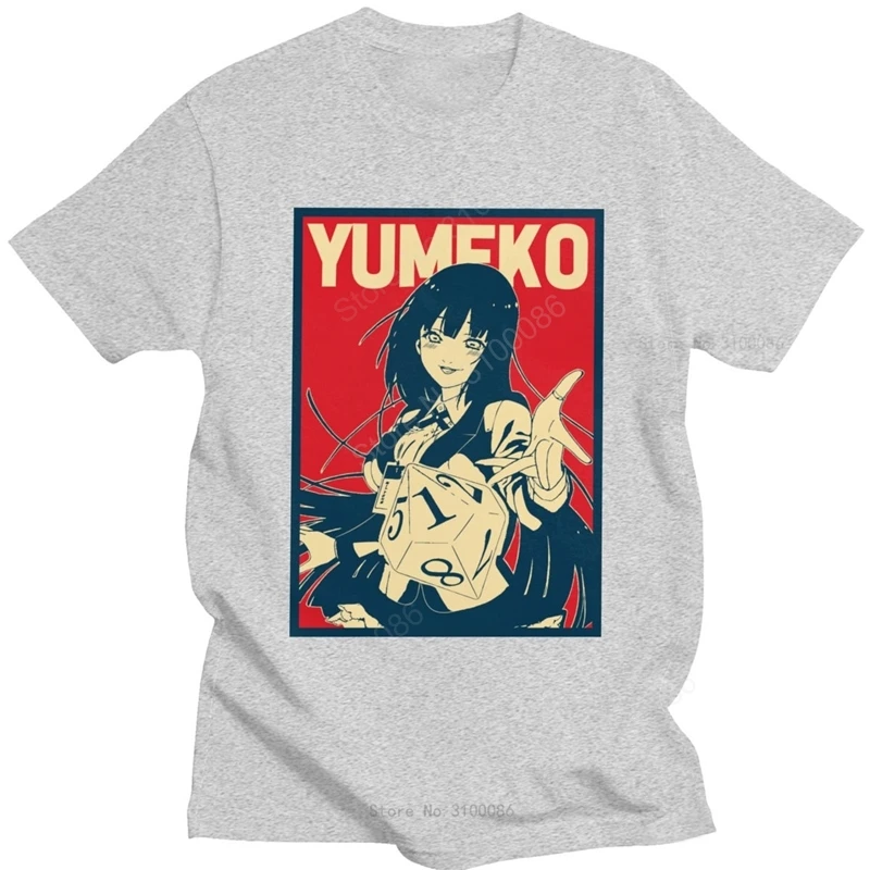 

Kawaii Men's Kakegurui Tshirt Short Sleeves Cotton Tee Adult O-neck Leisure Yumeko Jabami T-shirt Japan Anime Tops Gift Apparel